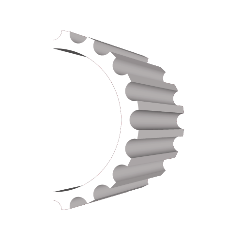 Sádrový půlsloup kanelovaný d=25cm , vnitřní d=20cm