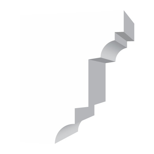 Sádrová římsa - profil hladký 7,6x6,2cm