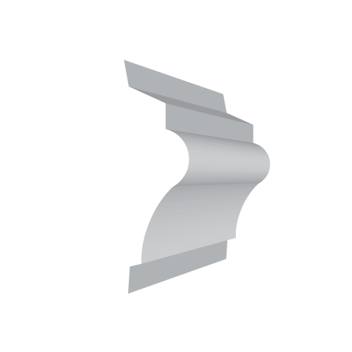 Plaster molding - smooth profile 2.9x1.3cm